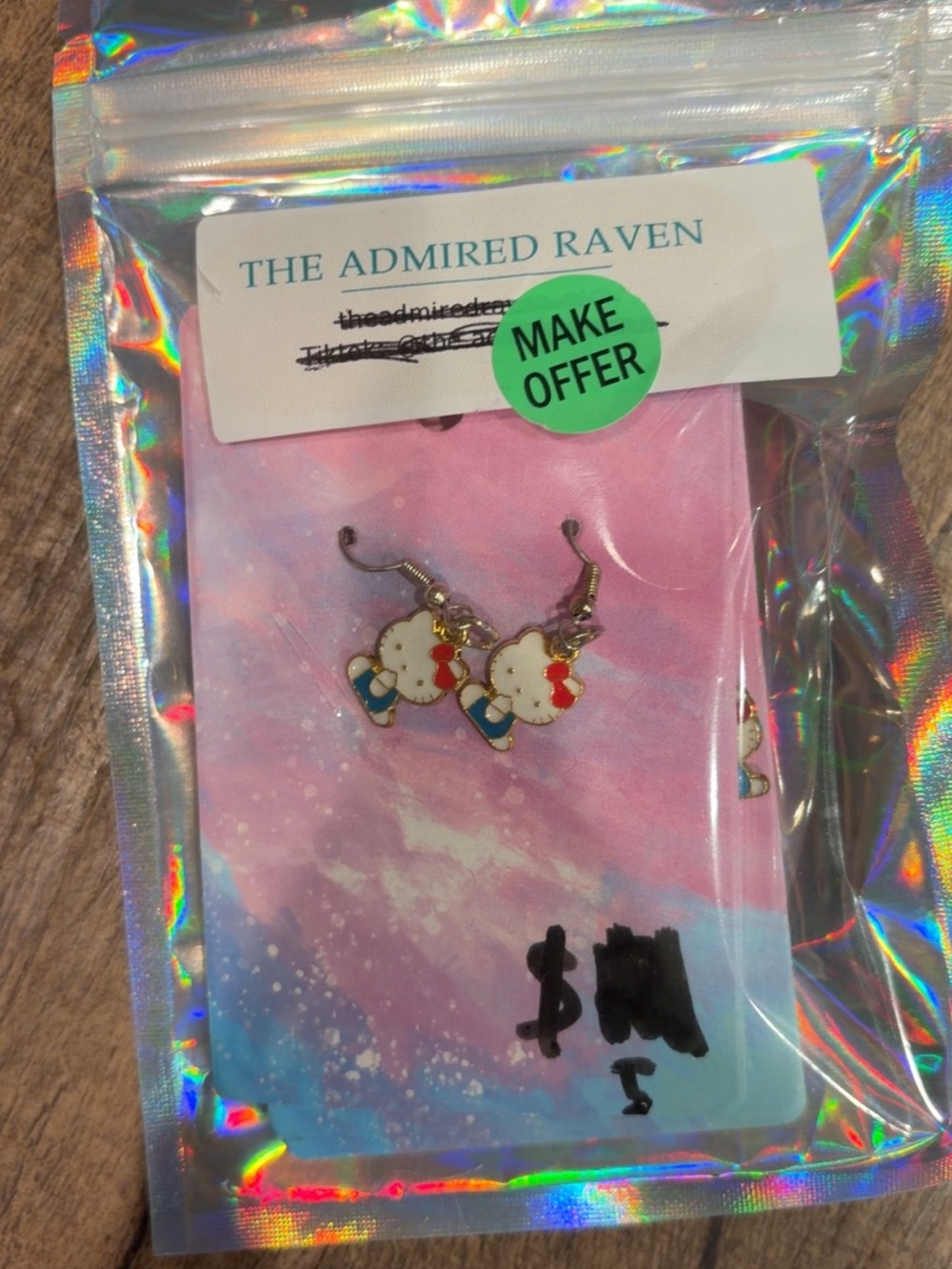 The Admired Raven Pink Hello Kitty Style Cloud Drop Earrings
